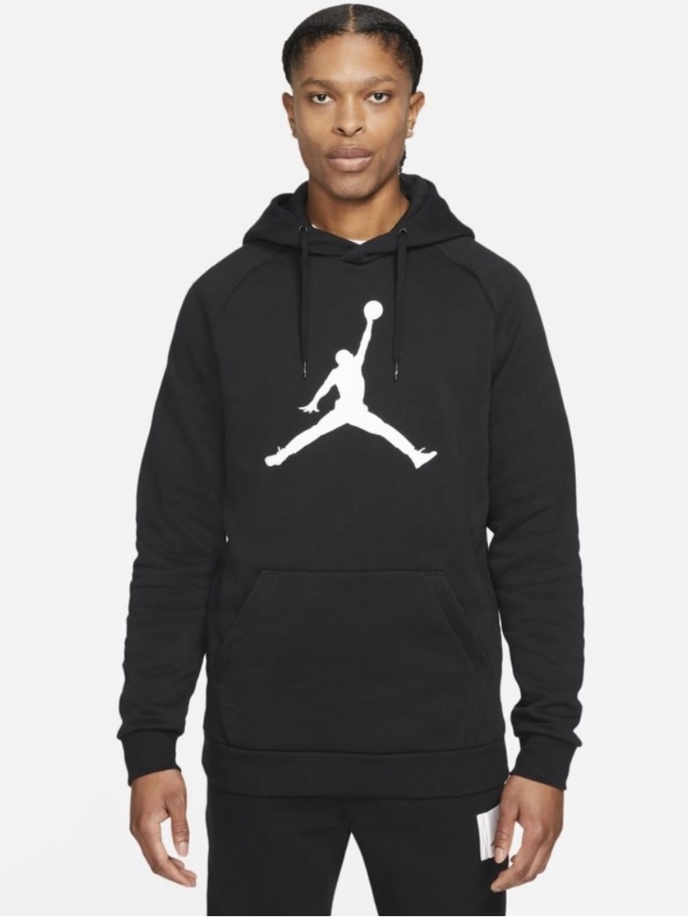 Nike Black Hoodie with White Jumpman Graphic Size M